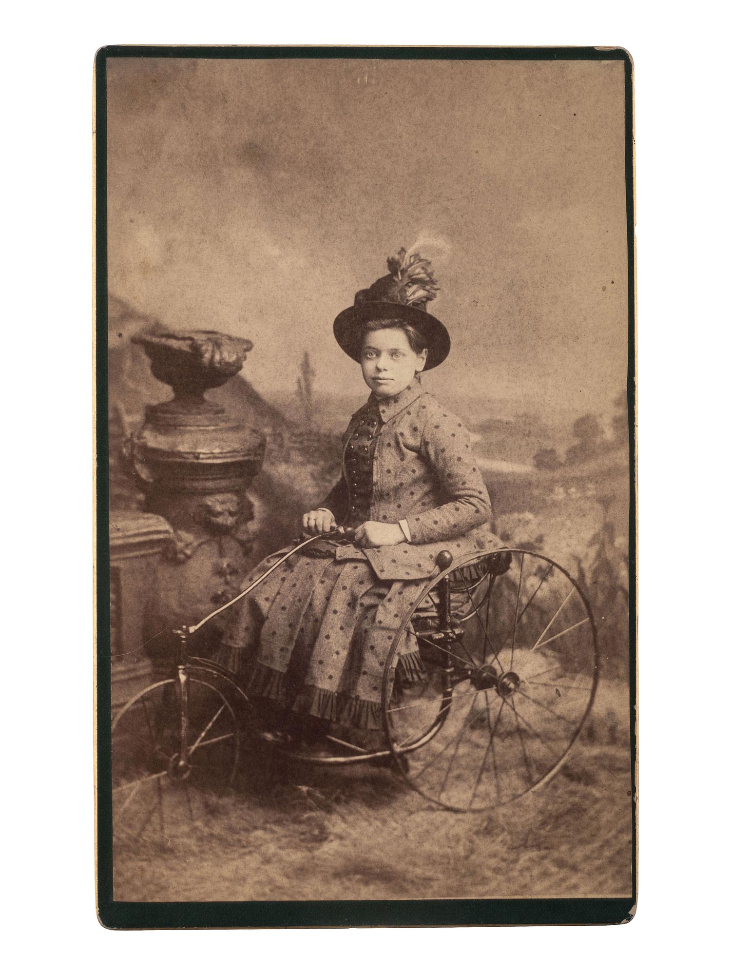 [EARLY PHOTOGRAPHY - CYCLING]. 14 photographs of featuring bicycles and other wheeled devices.