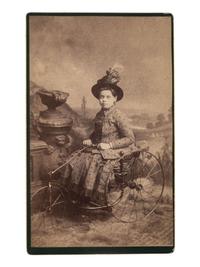 [EARLY PHOTOGRAPHY - CYCLING]. 14 photographs of featuring bicycles and other wheeled devices.
