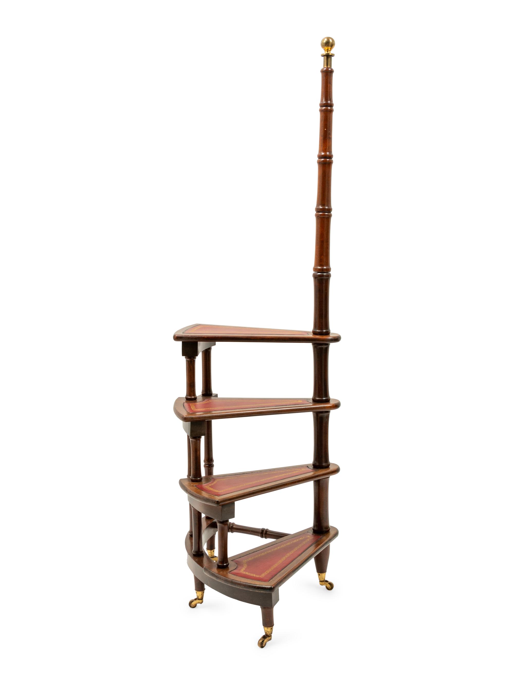 A Set of Edwardian Mahogany Library Steps