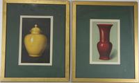 A Group of Four Ceramic Plates Height of tallest 22 1/2 inches.