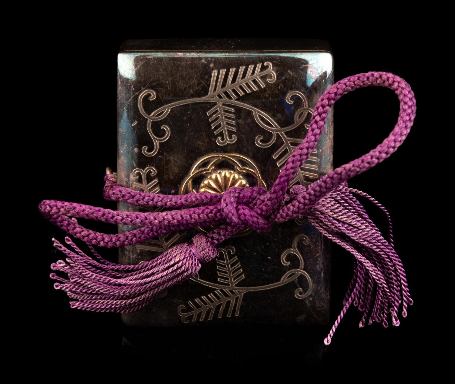 A Japanese Silver Rectangular Box-Form Bonbonnière