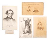 [CIVIL WAR] -- [DAVIS, Jefferson (1808-1889)]. A metamorphic card and 3 CDVs including a scarce jugate vignetted portraits of Davis with Horace Greeley, comprising: