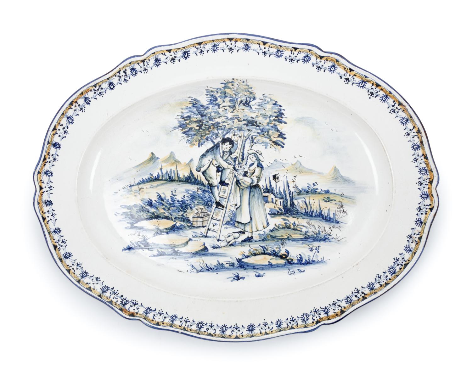 A Pair of French Faience Platters