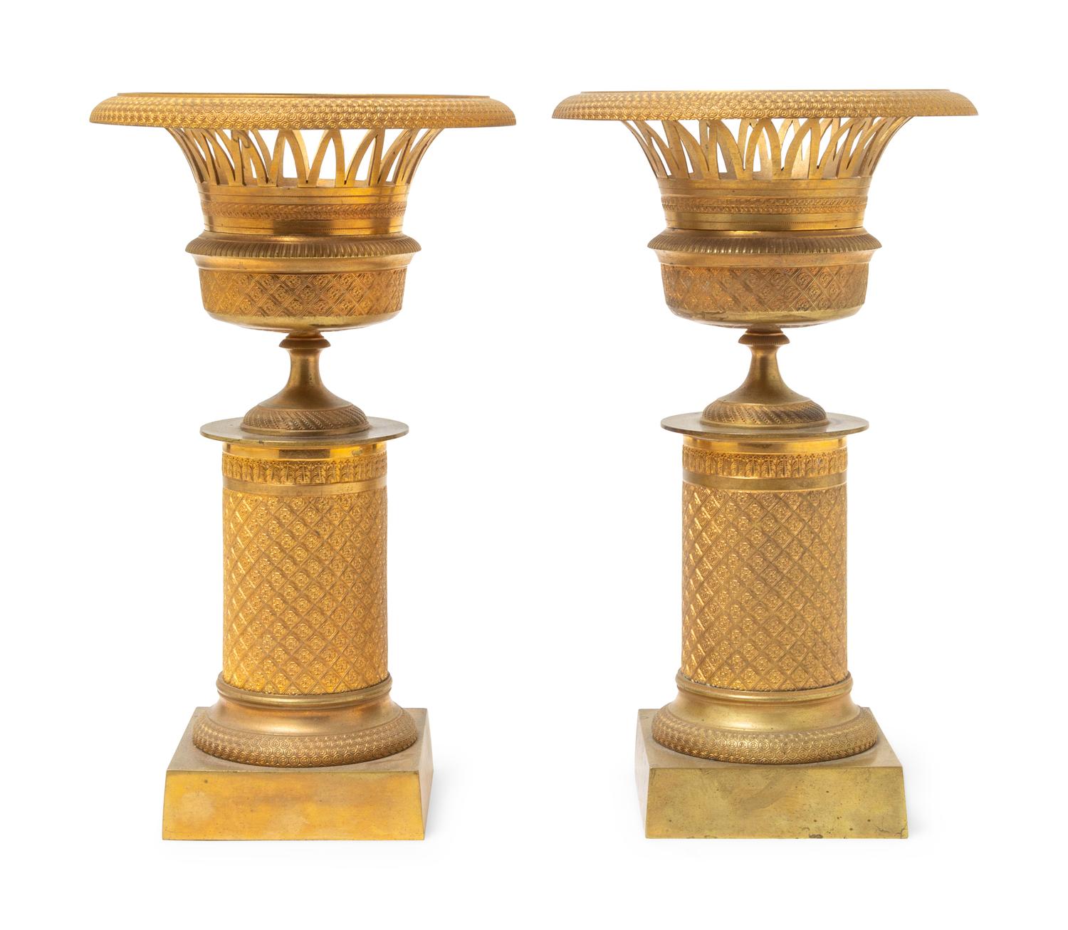 A Pair of Empire Style Gilt Bronze Ornaments