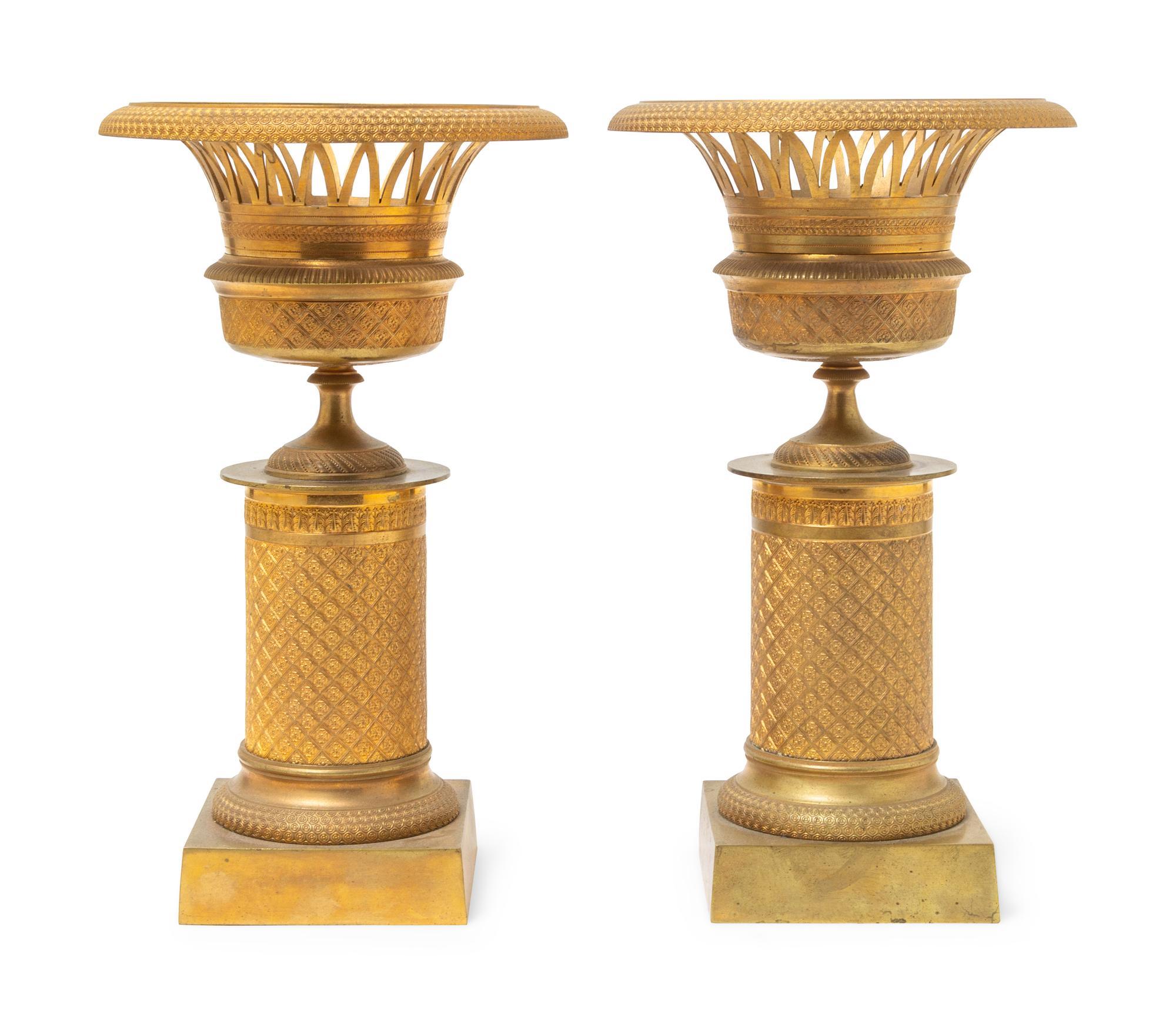 A Pair of Empire Style Gilt Bronze Ornaments