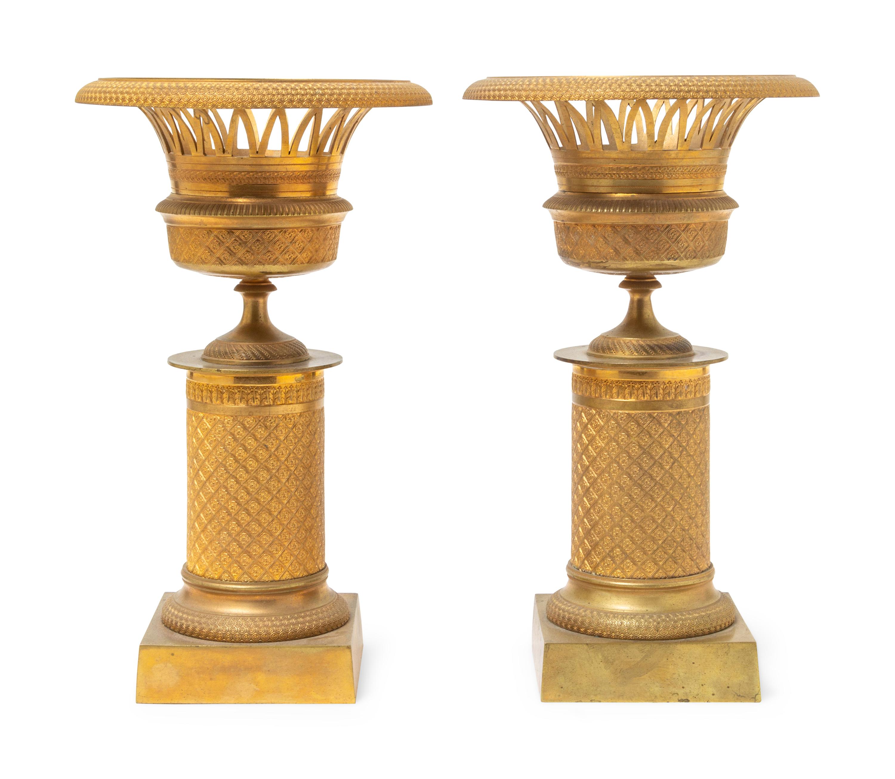 A Pair of Empire Style Gilt Bronze Ornaments