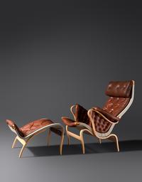 Pernilla Lounge Chair and Ottoman Dux, Sweden