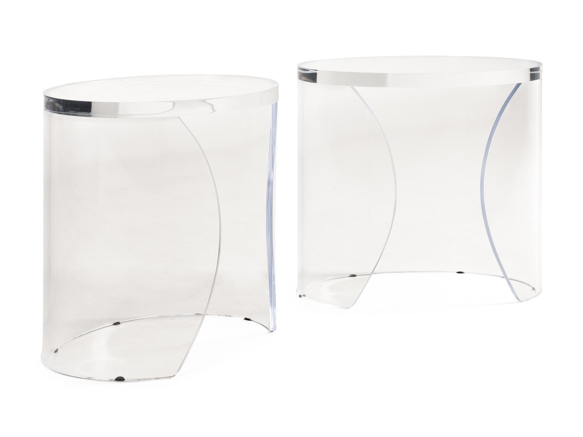 A Pair of Acrylic Side Tables