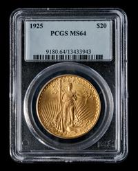 A United States 1925 St. Gaudens $20 Gold Coin