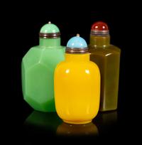 Six Chinese Glass Snuff Bottles