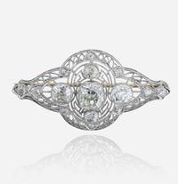 Belle Epoque diamond and platinum brooch