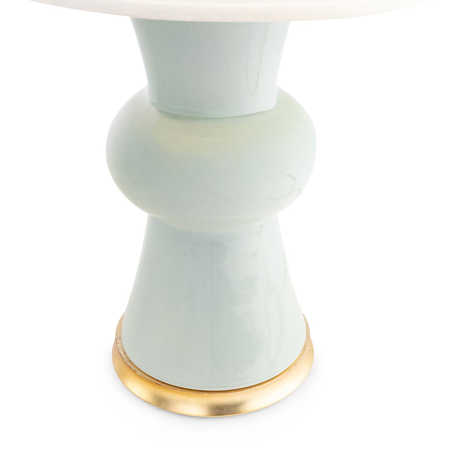 A Pair of Contemporary Light Blue-Glazed Table Lamps