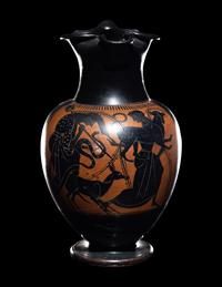 An Attic Black-Figured Trefoil Oinochoe