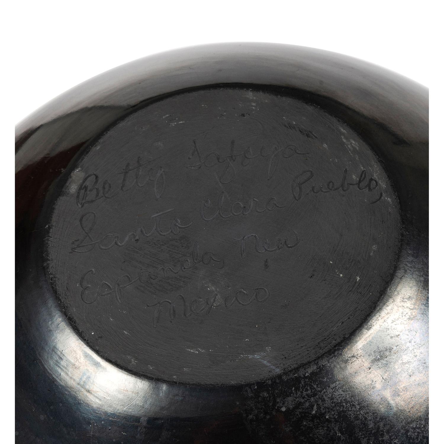 Carved Blackware Jar, with Greek Key Motif