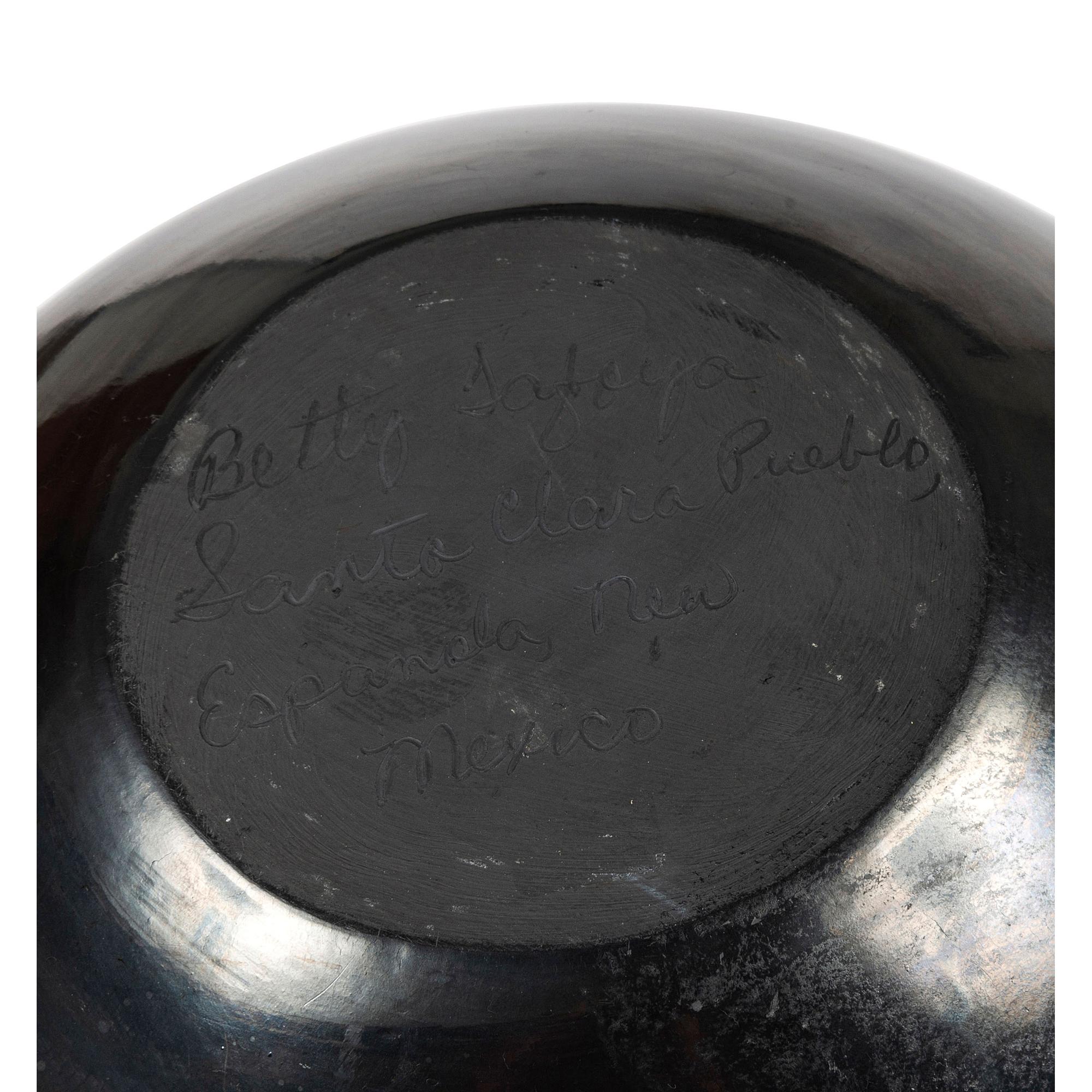 Carved Blackware Jar, with Greek Key Motif