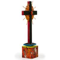 Southwest Folk Art Cross, with Sacred Heart