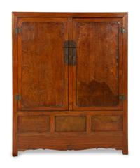 A Chinese Huanghuali and Burl Veneer Cabinet