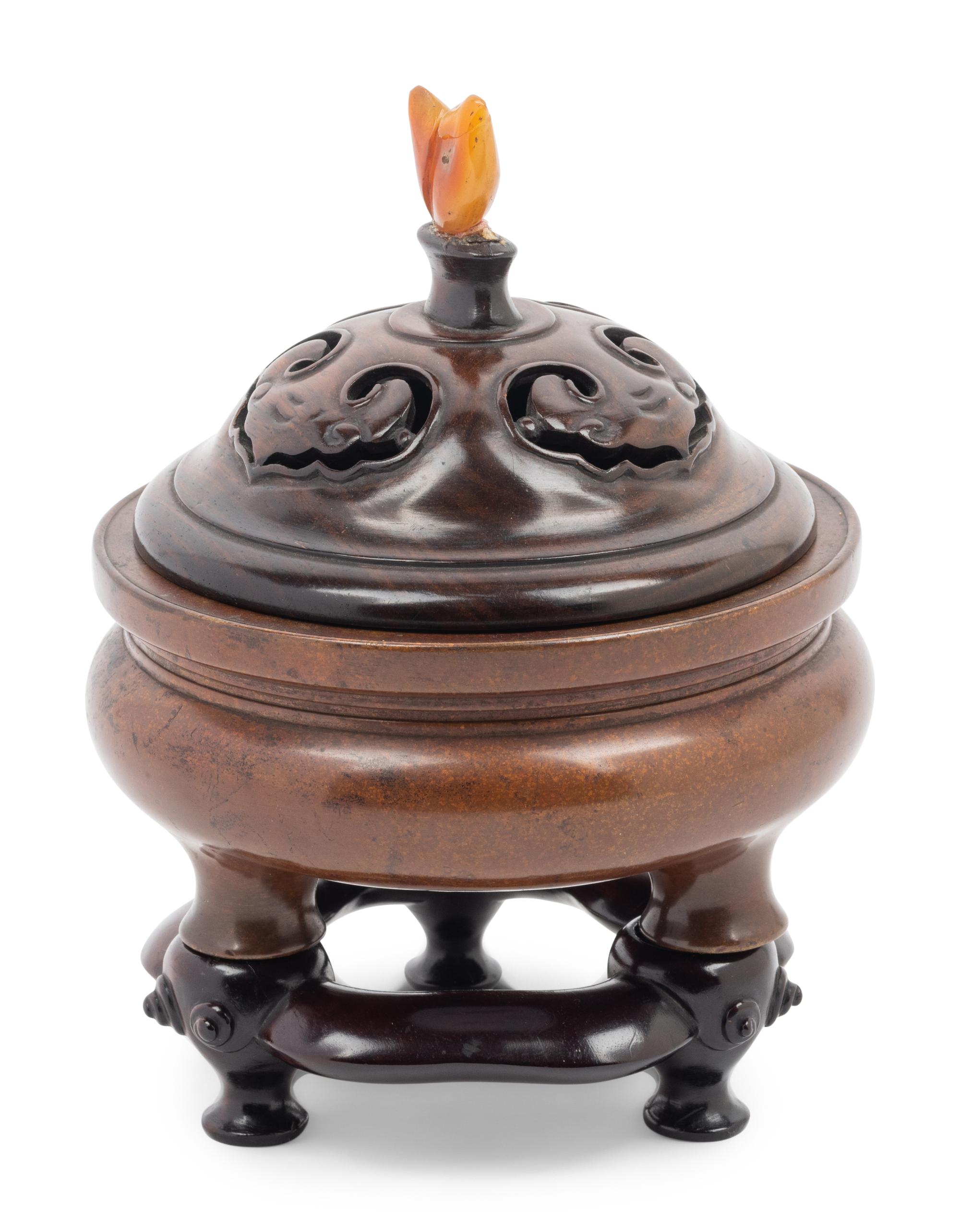 A Chinese Bronze Tripod Incense Burner