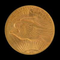 A United States 1908 Saint-Gaudens: No Motto $20 Gold Coin
