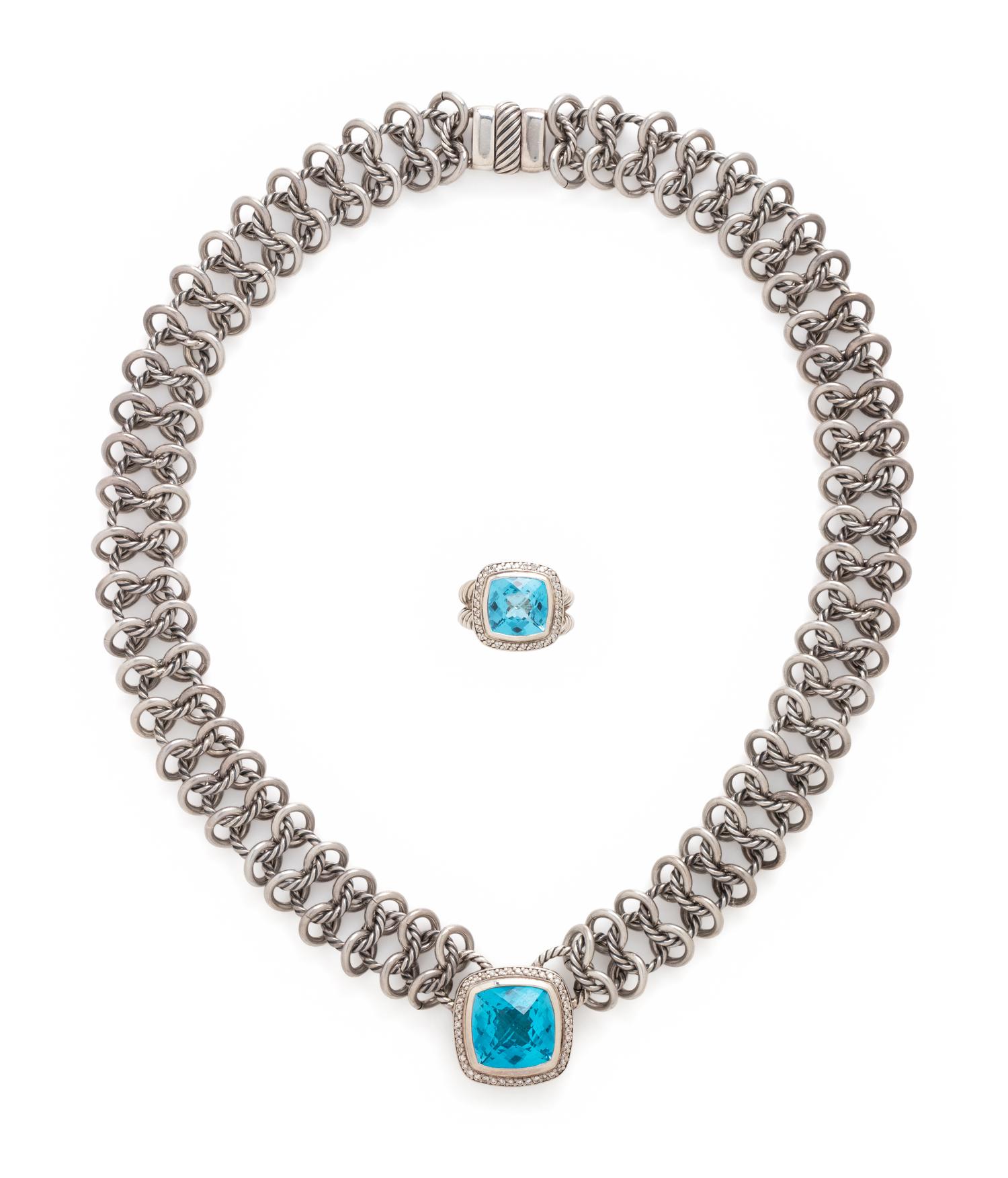 DAVID YURMAN, COLLECTION OF BLUE TOPAZ AND DIAMOND JEWELRY