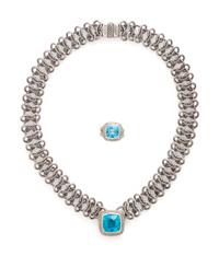DAVID YURMAN, COLLECTION OF BLUE TOPAZ AND DIAMOND JEWELRY