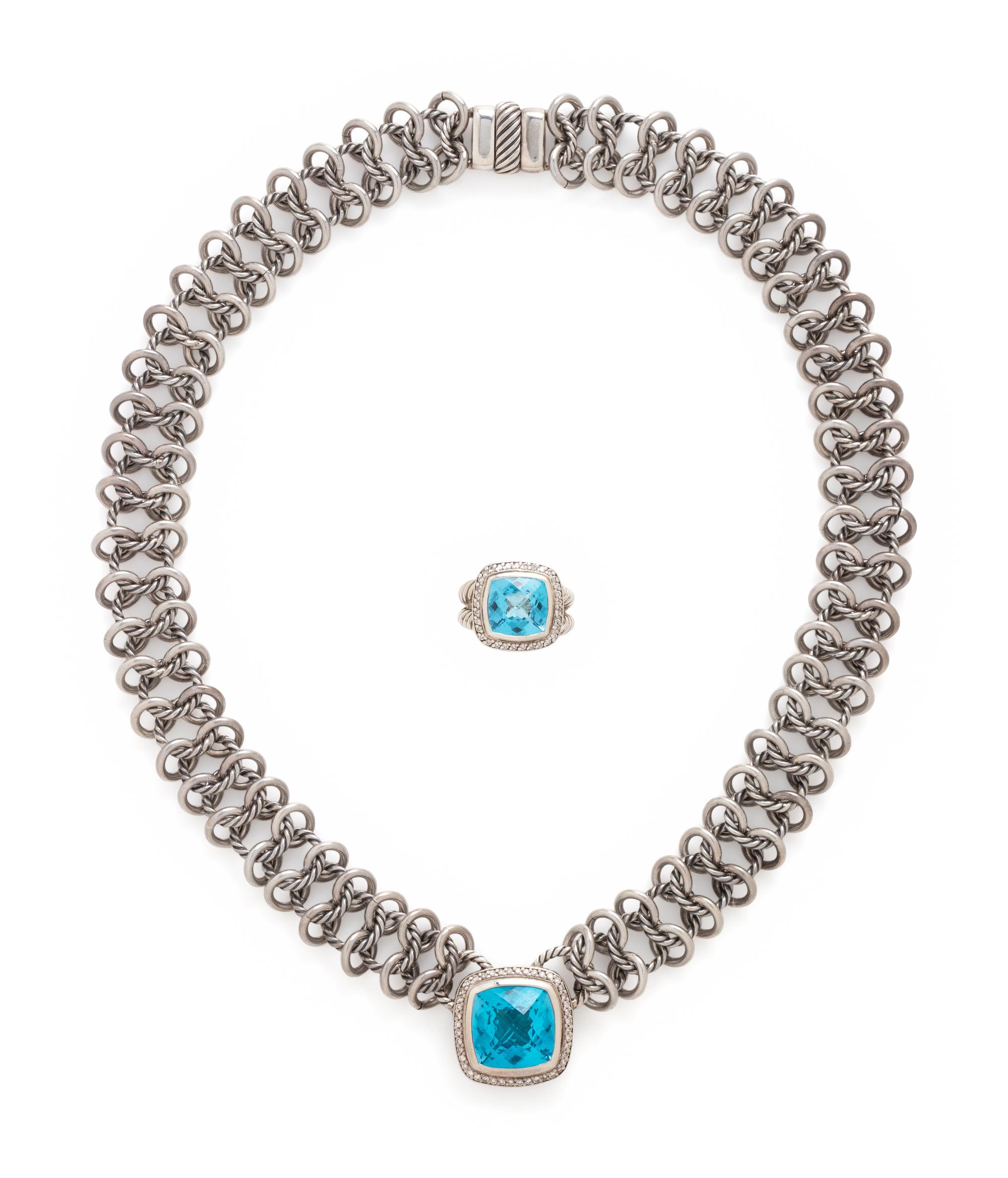 DAVID YURMAN, COLLECTION OF BLUE TOPAZ AND DIAMOND JEWELRY