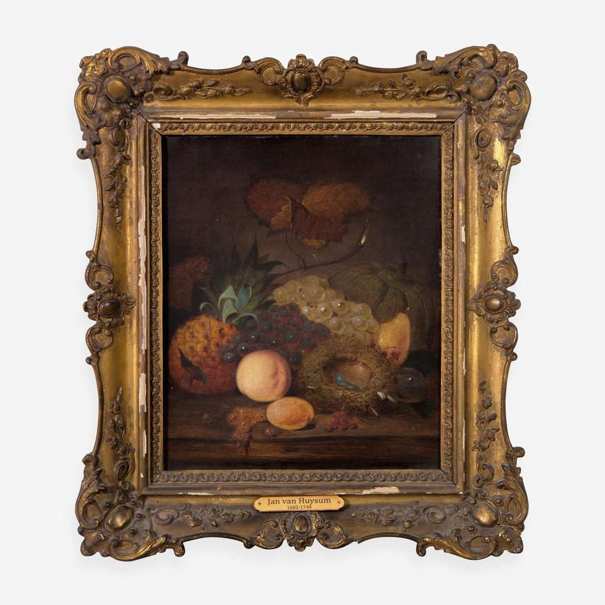 Jan van Huysum (Dutch, 1682–1749) Les Fruits Mûrs (Still Life with Pineapple, Grapes and Robin Eggs on a TableTop)