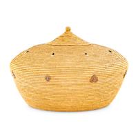 Yup'ik Basket, with Beaded Detailing