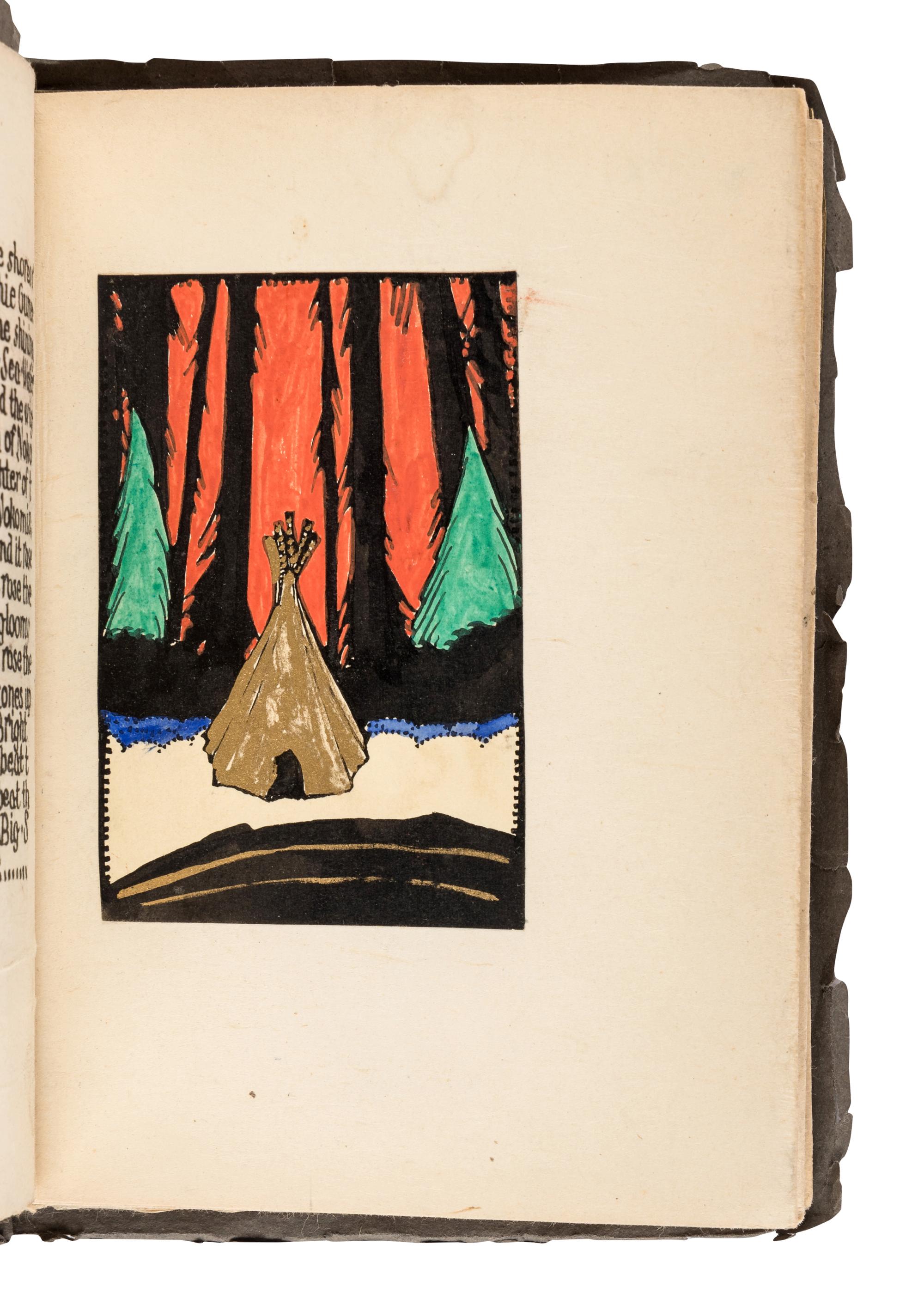 WARD, Lynd (1905-1985). [Calligraphic manuscript of Song of Hiawatha .] [New York?, ca 1923].