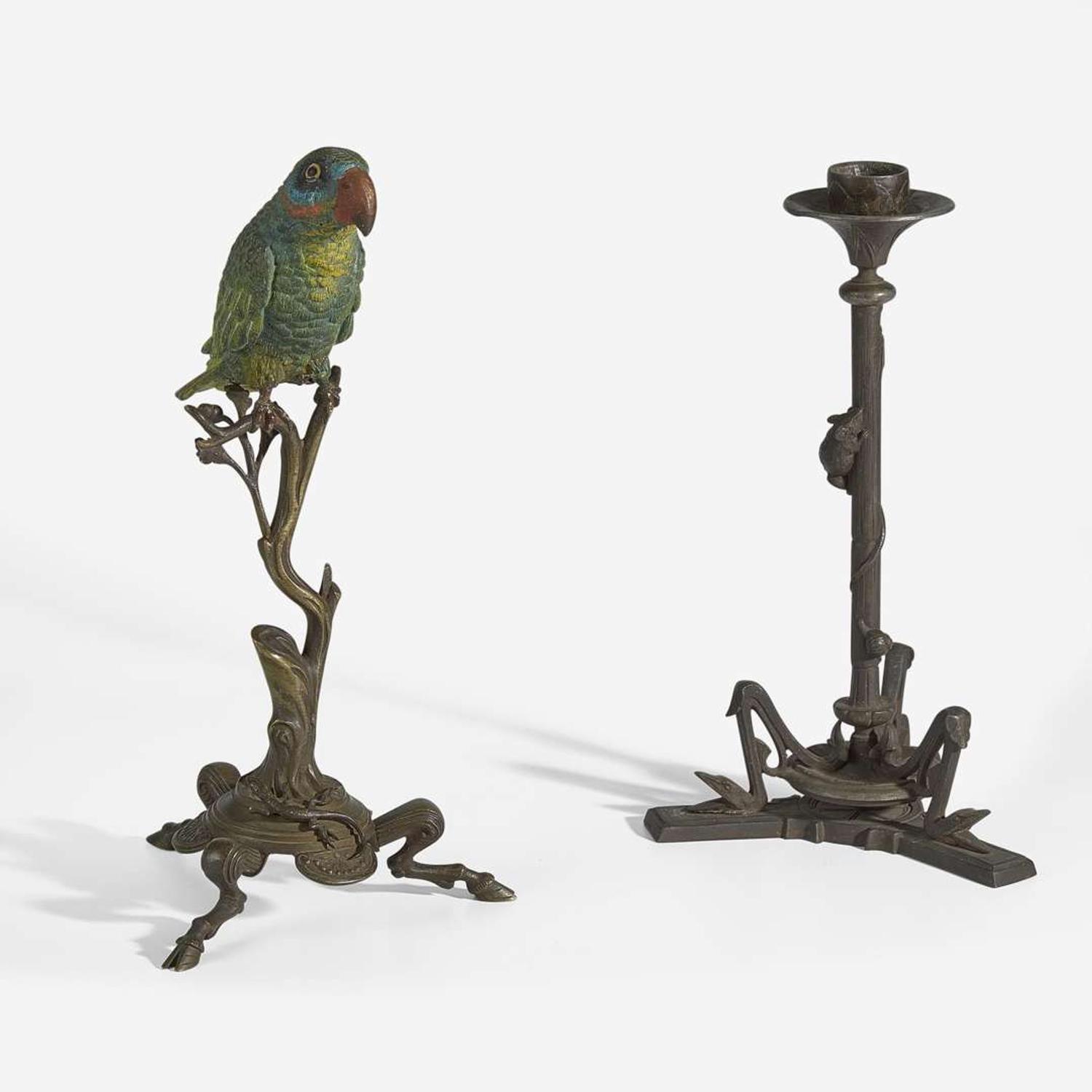 Arts & Crafts A Pair of Wrought-Iron Andirons, early 20th century