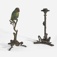 Arts & Crafts A Pair of Wrought-Iron Andirons, early 20th century