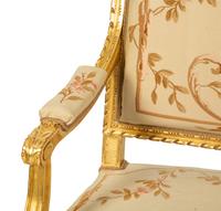 A Louis XVI Style Giltwood Five-Piece Salon Suite — LATE 19TH CENTURY