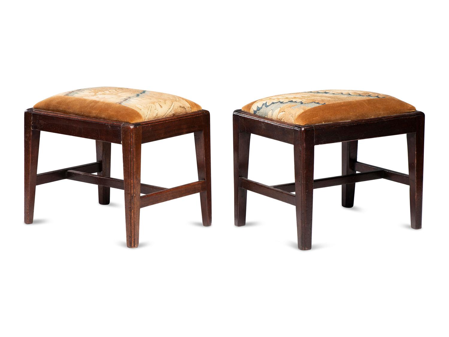A Pair of Mahogany Gout Stools