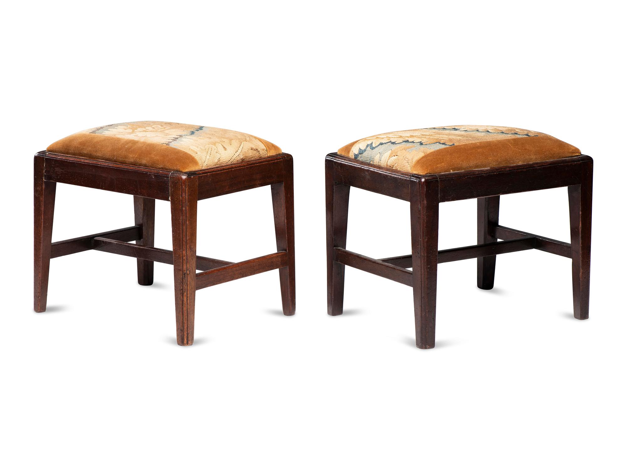 A Pair of Mahogany Gout Stools