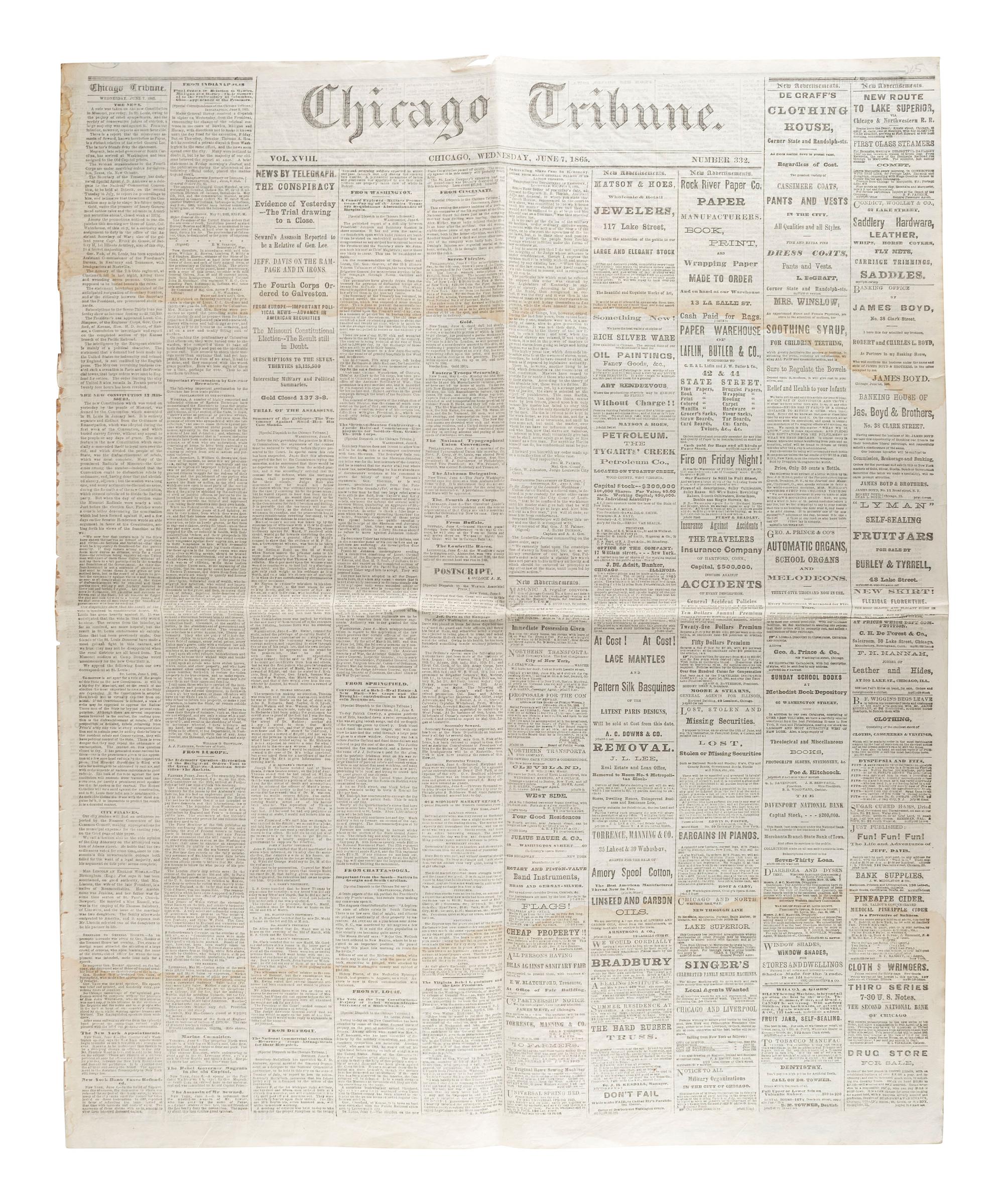[CIVIL WAR]. A group of Civil War-era newspapers, comprising: