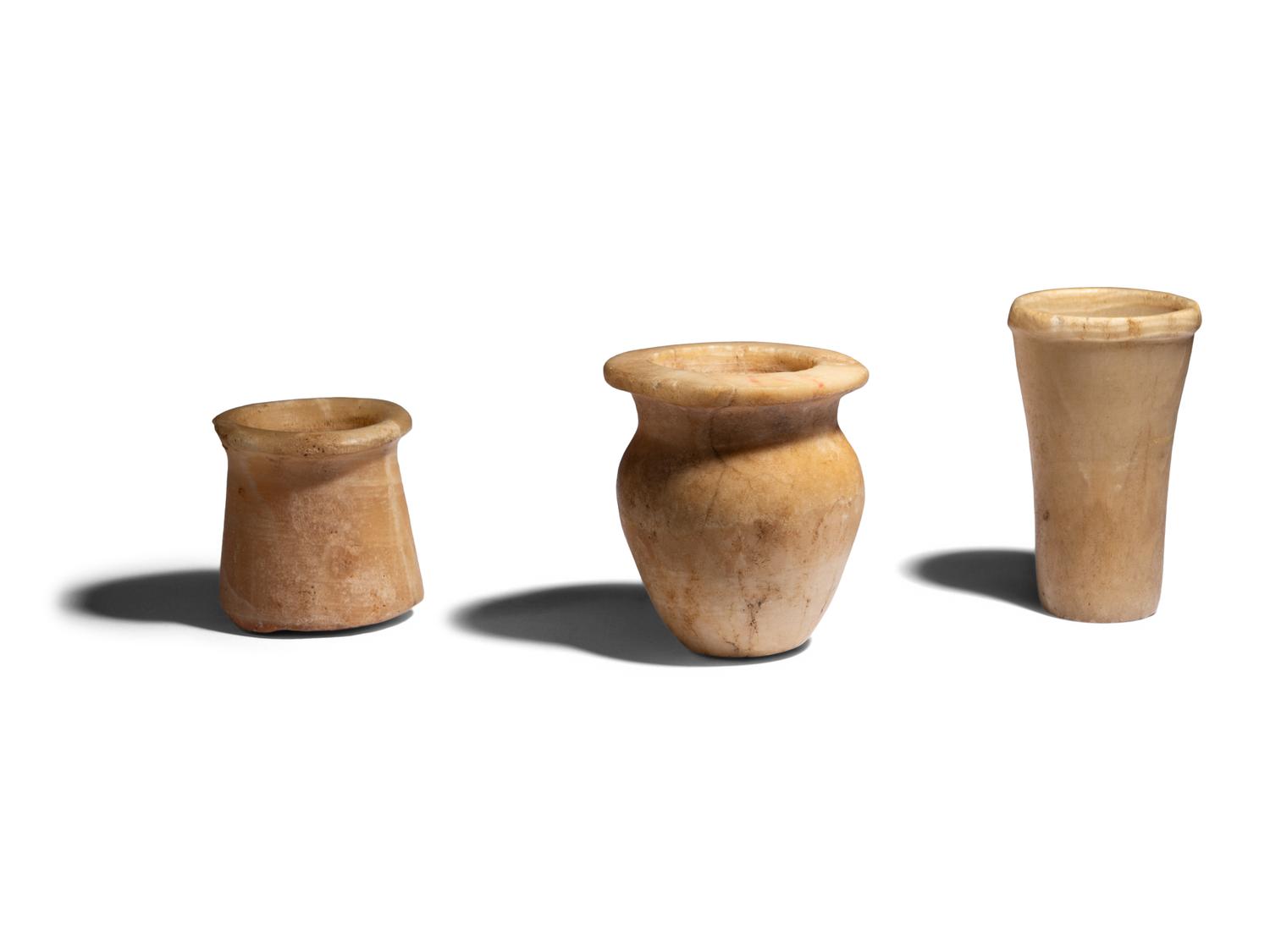 Three Egyptian Alabaster Vessels