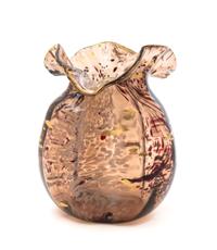 A Tortoise Shell Glass Vase, attributed to Mont Joye Height 10 1/2 inches.