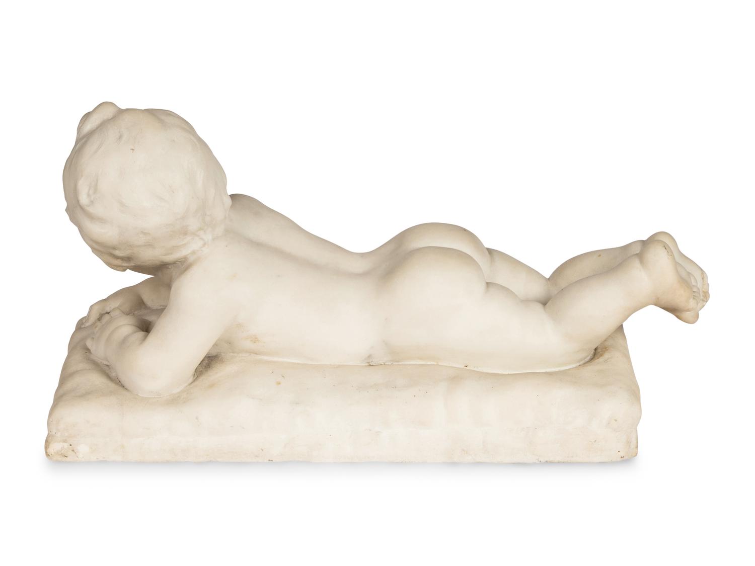A Carved Marble Figure of a Baby