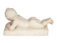 A Carved Marble Figure of a Baby