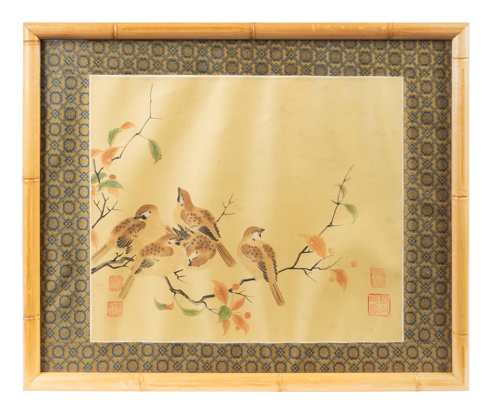 A Set of Six Chinese Works on Silk — 20TH CENTURY