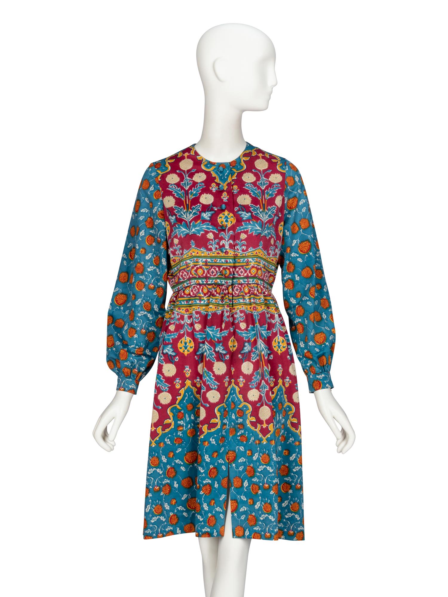 Oscar de la Renta, Printed Dress, 1970's