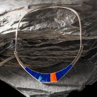 Richard Chavez (San Felipe, b. 1949) — Silver and Multi-stone Inlay Collar Necklace