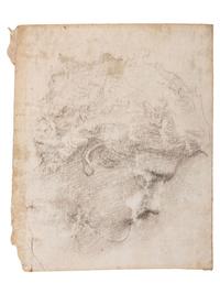 Head Study for the figure of Lancelot in "The Failure of Sir Lancelot" from the "Quest of the Holy Grail" series