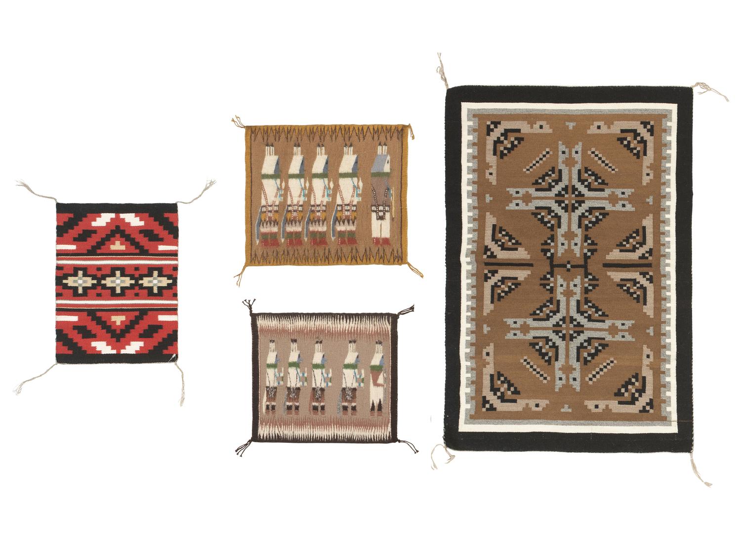 Navajo Two Grey Hills Tapestry and Assorted Samplers / Rug