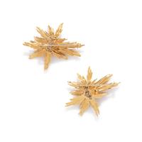 PAIR OF YELLOW GOLD AND DIAMOND BROOCHES