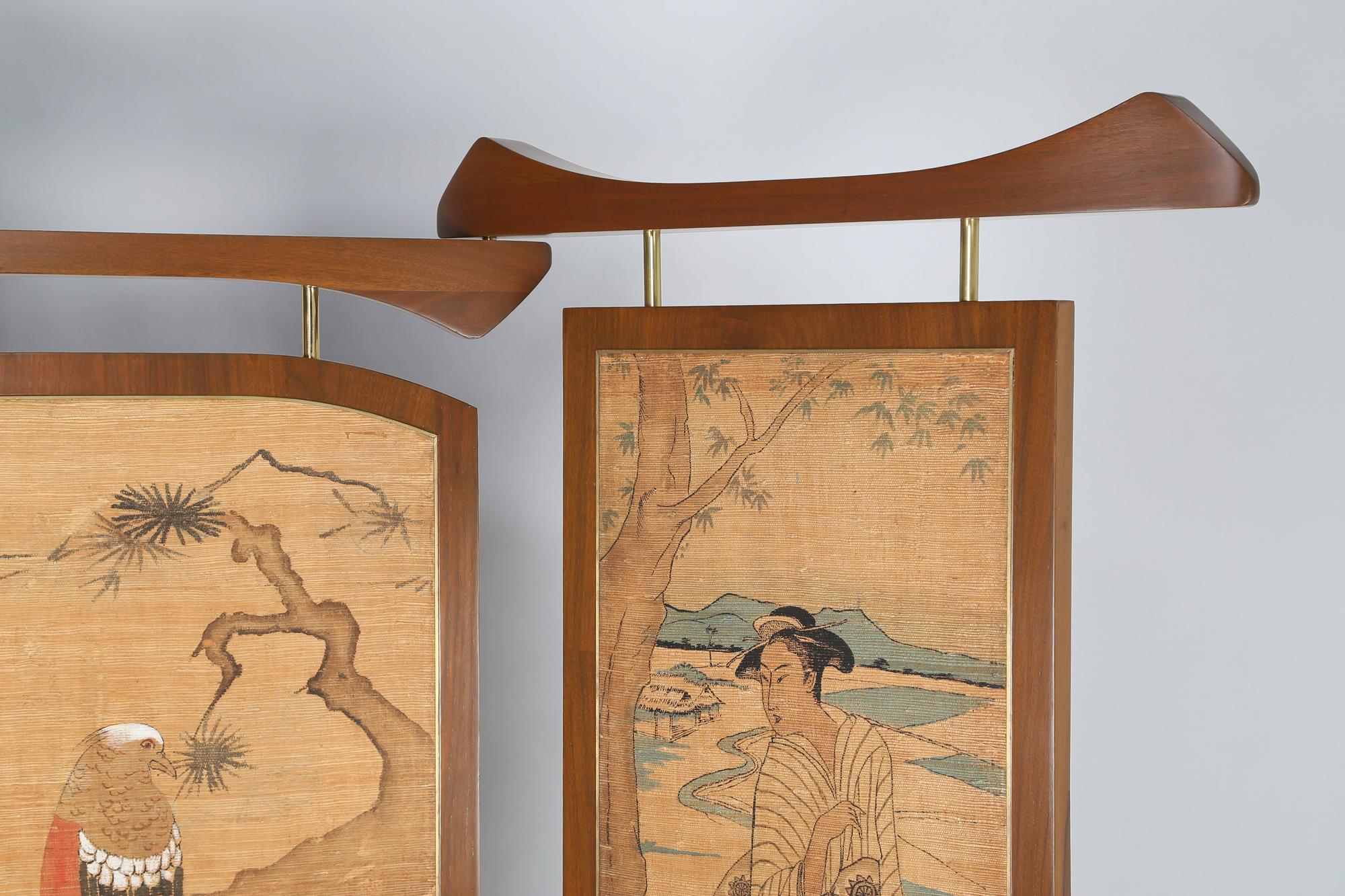 Three-panel screen