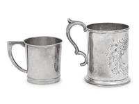 Two American Coin Silver Mugs