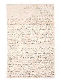 [REVOLUTIONARY WAR]. Letter from a British officer discussing the American Revolution and the necessary British response to bring "the Rebels" to submission. St. Albans [United Kingdom?], 12 February 1776.