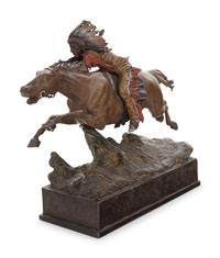 An Austrian Cold Painted Bronze Equestrian Figural Group