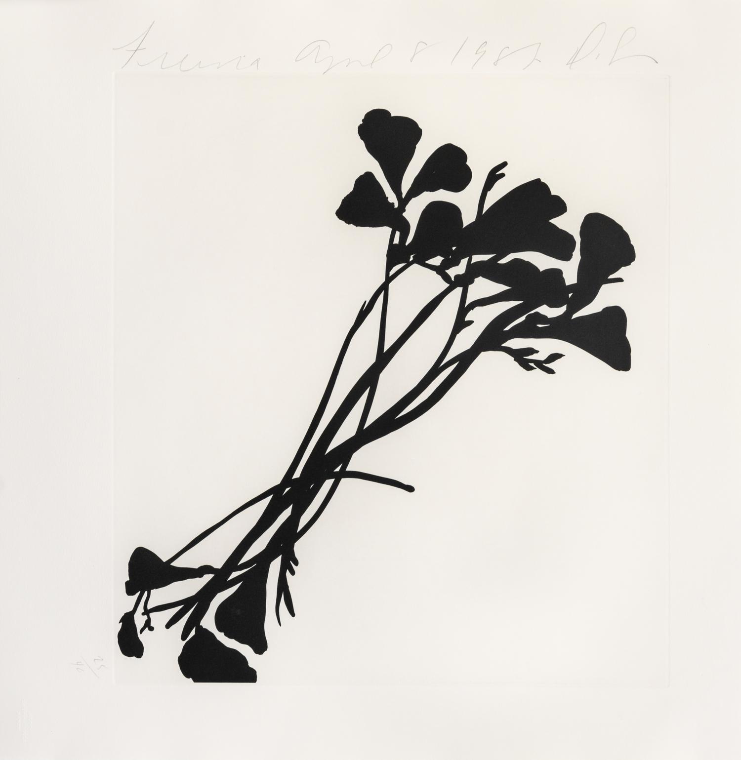 Donald Sultan, (American, b. 1951), Black Freesias, 1987 (portfolio of 6)